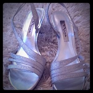 Silver high heels
